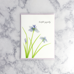 Handmade Purple Irises Sympathy Card
