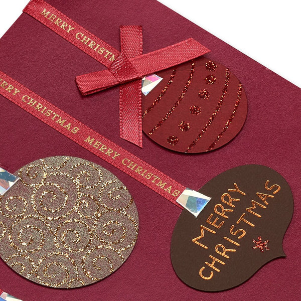 Handmade Assorted Ornaments Christmas Card