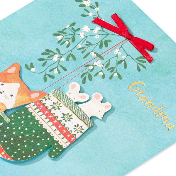 Critters In Mittens Christmas Card (Grandma)