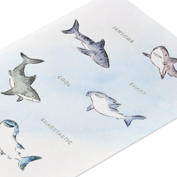 Watercolor Sharks Father’s Day Card