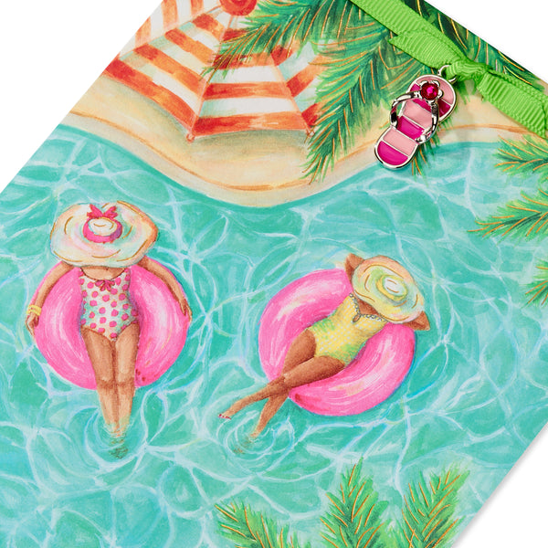 Girls In Pool Birthday Card