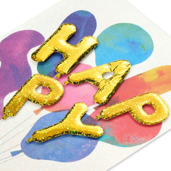 Colorful Mylar Balloons Birthday Card