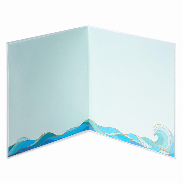 Laser-Cut Wood Waves Blank Card
