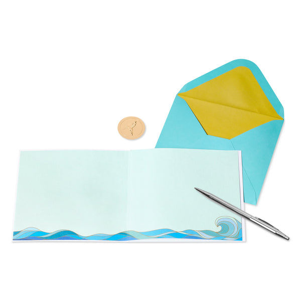 Laser-Cut Wood Waves Blank Card