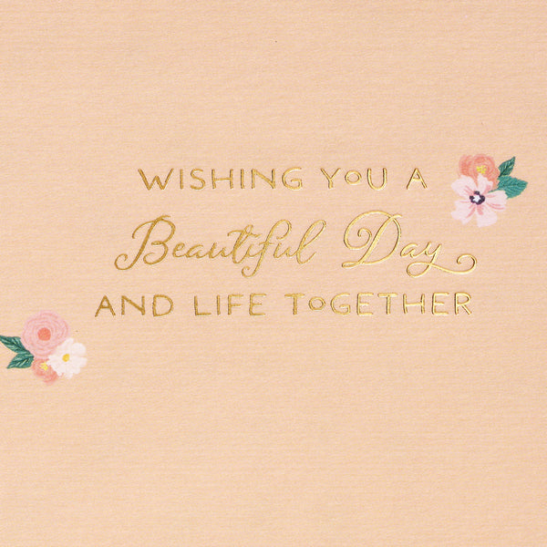 Die-Cut Displayable "Happy Beginnings" Wedding Card