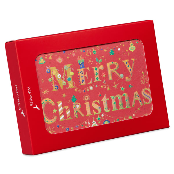 "Merry Christmas" Text Christmas Boxed Cards (Set of 14)