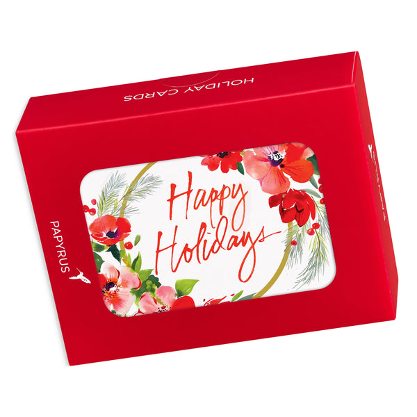 Floral Wreath Holiday Boxed Cards (Set of 20)