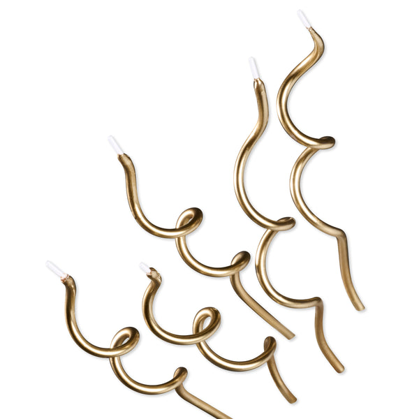Metallic Gold Swirl Coil Birthday Candles (Set of 12)