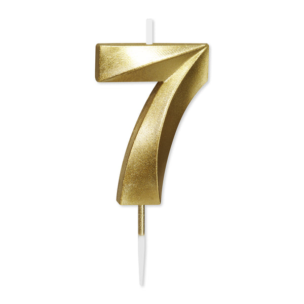 No. 7 Metallic Gold Cake Birthday Candle