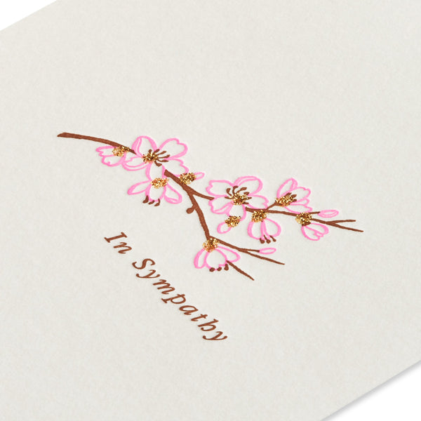 Letterpress Cherry Blossom Branch Sympathy Card