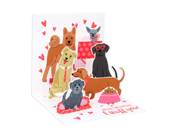 Pop-Up Dogs Valentine's Day Card
