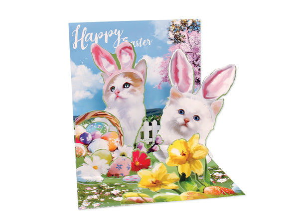 Pop-Up Cat Mischief Easter Card