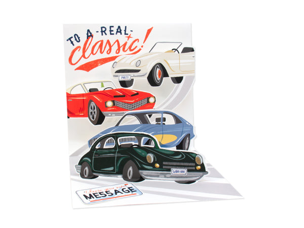 Pop-Up Muscle Cars Father's Day Card