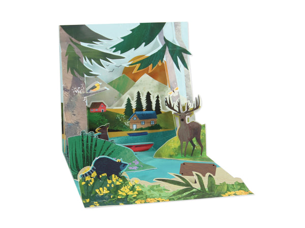 Pop-Up Mountain Lake Father's Day Card