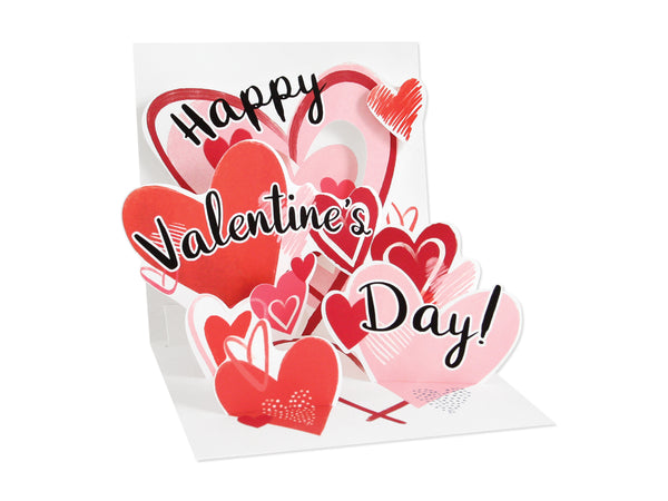 Pop-Up Colorful Hearts Valentine's Day Card