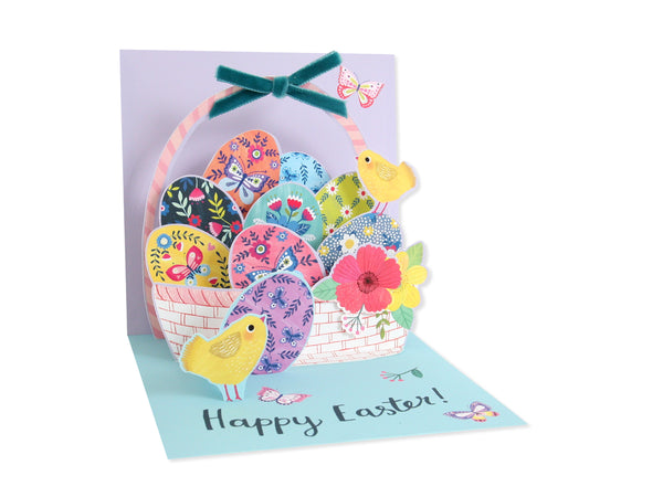 Pop-Up Basket Of Eggs Easter Card
