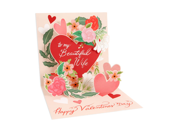Pop-Up Red Heart Valentine's Day Card (Wife)