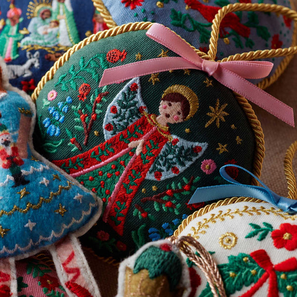Embroidered Angel Christmas Ornament