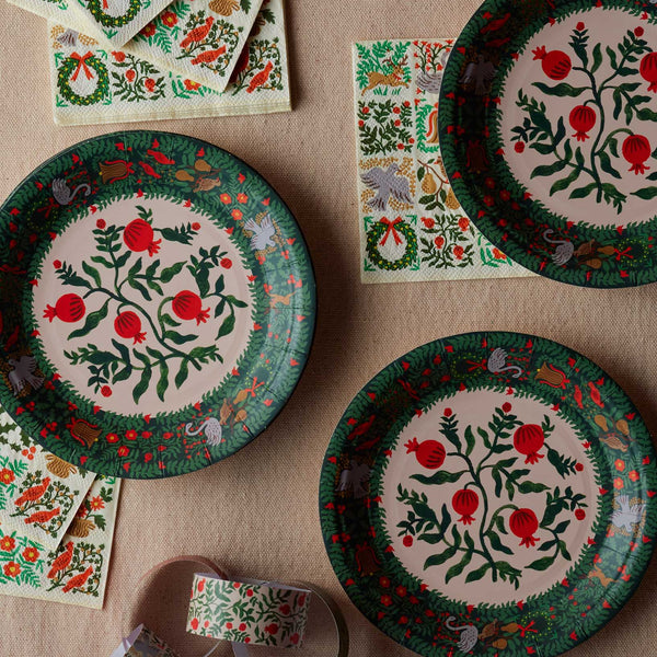 Christmastide Patterned Christmas Small Plates (Set of 10)