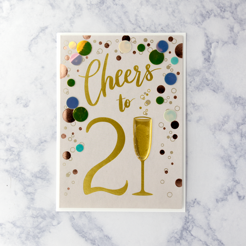 21st Cheers Birthday Card