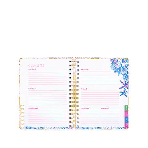 Gold Metallic Bon Vivants 17 Month Large Agenda Planner