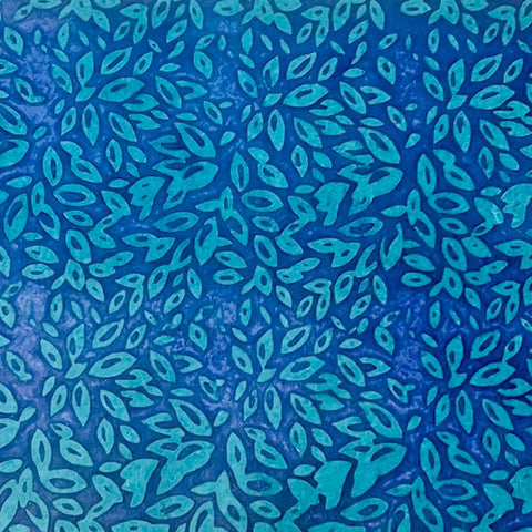 Handmade Blue Batik Leaves In Lay Flat Wrap