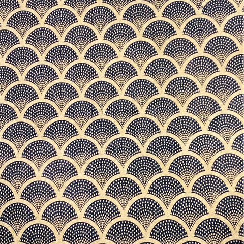 Handmade Scallop Dots Black & Gold Flat Wrap