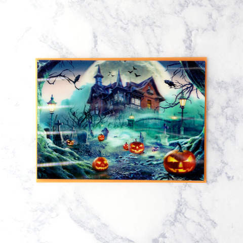 3D Haunted House Halloween Card