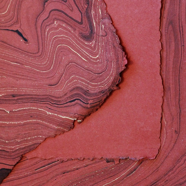 Handmade Brick Red Marble Flat Wrap