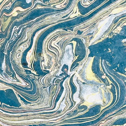 Handmade Marble Metallic Dark Teal Flat Wrap