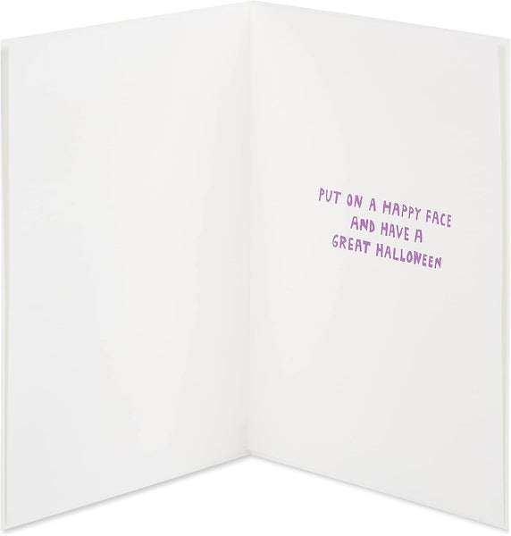 Illustrated Pups "Put On A Happy Face" Halloween Card