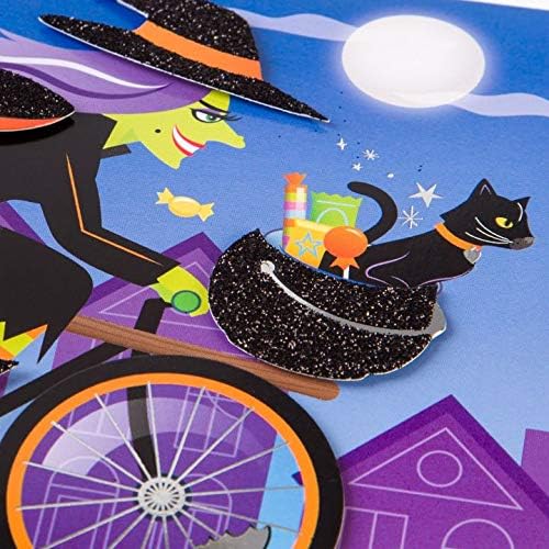 Spooky Witch On Bike Halloween Card