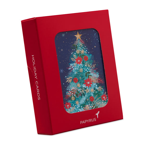 Floral Tree Prelude Christmas Boxed Cards (Set of 20)