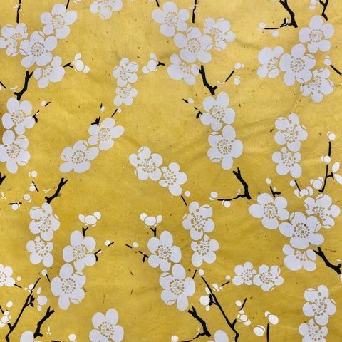 Handmade Japanese Yellow Cherry Blossom Flat Wrap
