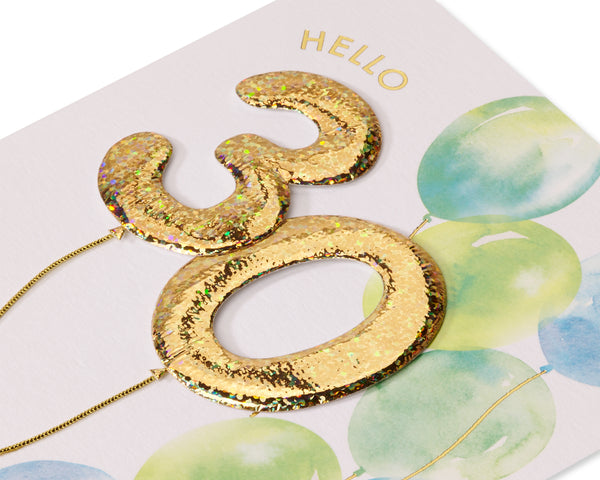 30th Watercolor Balloons Birthday Card