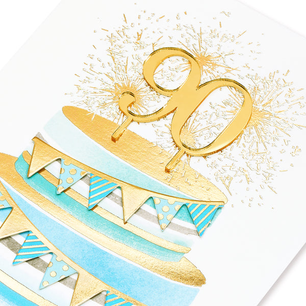 Acrylic Cake 90th Birthday Card