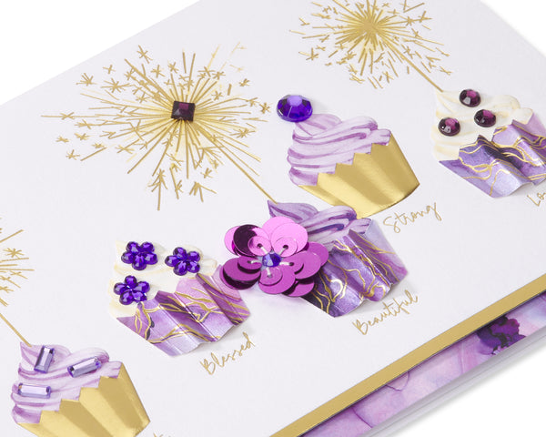Sparkler Compliment Cupcakes Birthday Card