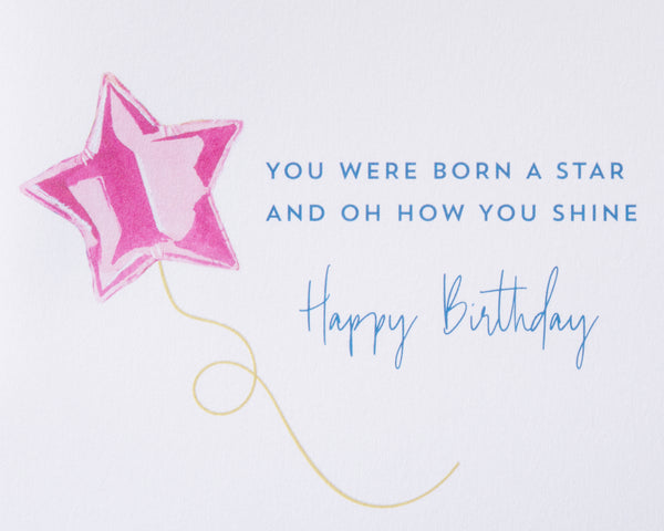 Girl With Balloons Birthday Card
