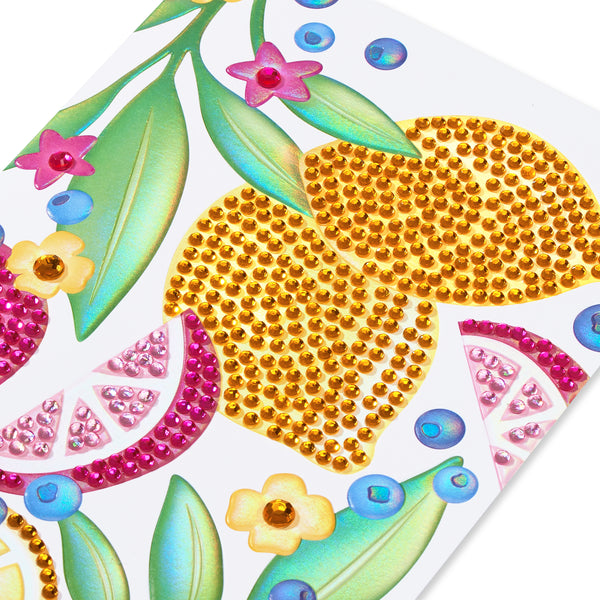 Gemmed Citrus Floral Blank Card