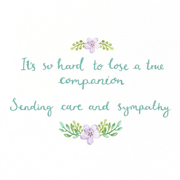 Leaf Border With Paw Charm Sympathy Card (Pet)