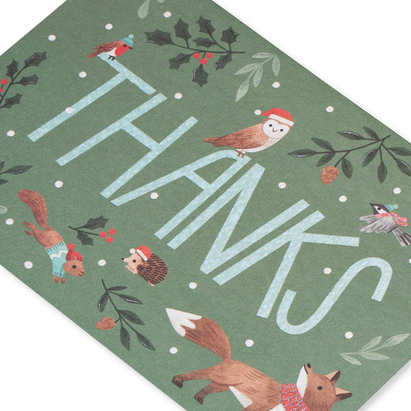 Woodland Thank You Holiday Boxed Cards (Set of 12)