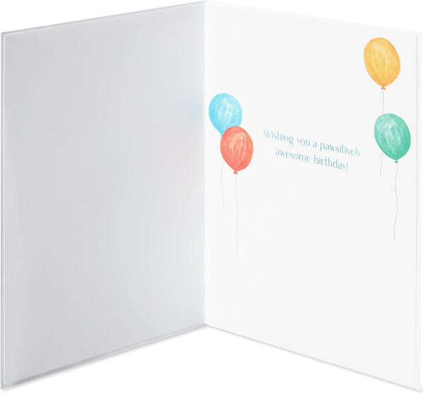 Illustrated French Bulldog With Balloon Bouquet Birthday Card