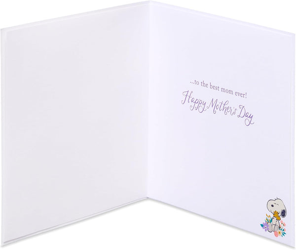 Handmade Snoopy Floral Heart Mother's Day Card