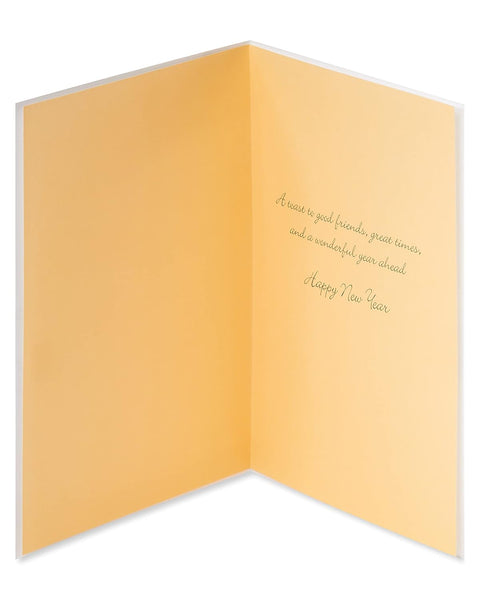 Champagne Curly Streamers New Year’s Card