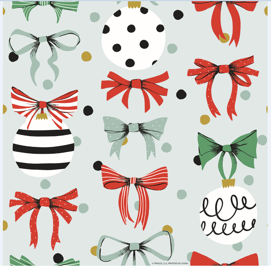 Bows & Ornaments Christmas Roll Wrap