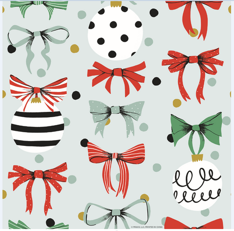 Bows & Ornaments Christmas Roll Wrap