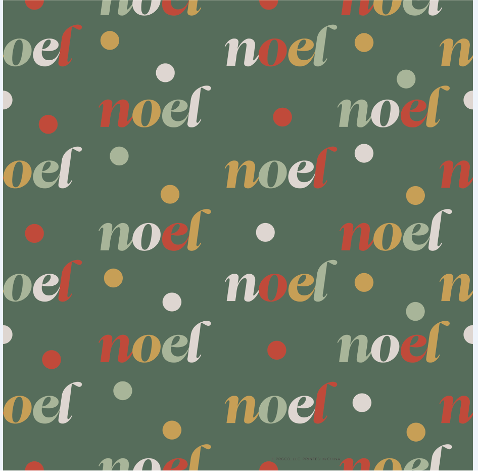 Noel Text & Dots Christmas Roll Wrap