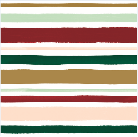 Watercolor Stripes Christmas Roll Wrap