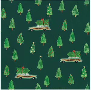 Cars & Pine Trees Christmas Roll Wrap