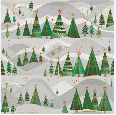 Tree Covered Hills Christmas Roll Wrap